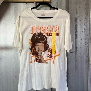 White Aretha Franklin Graphic T-Shirt